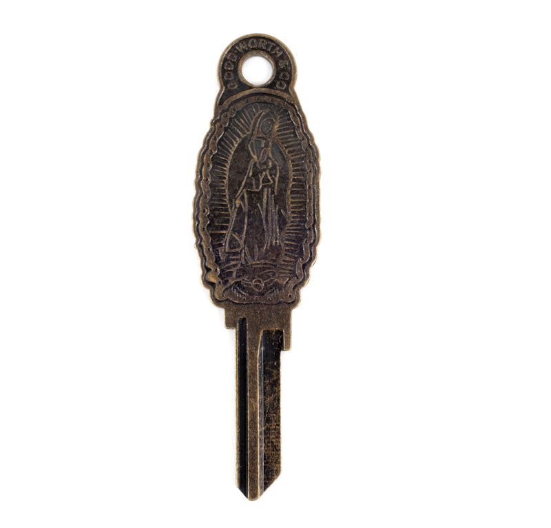 Our Lady of Guadalupe key - antique brass